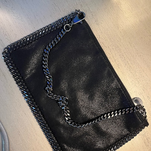 Stella McCartney Black Clutch with Silver Chain - Picture 5 of 10